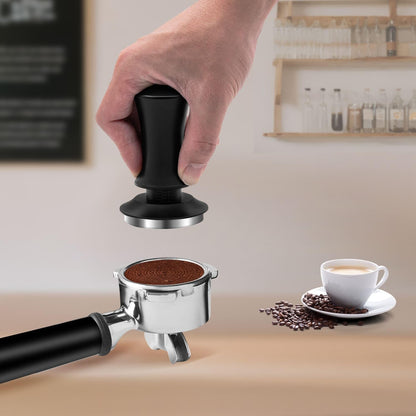 Mcbazel 53mm Espresso Tamper with 53.3-54mm portafilters,Including Popular Sage Models,53mm Adjustable Hand Coffee Tamper 304 Stainless Steel Ripple Base