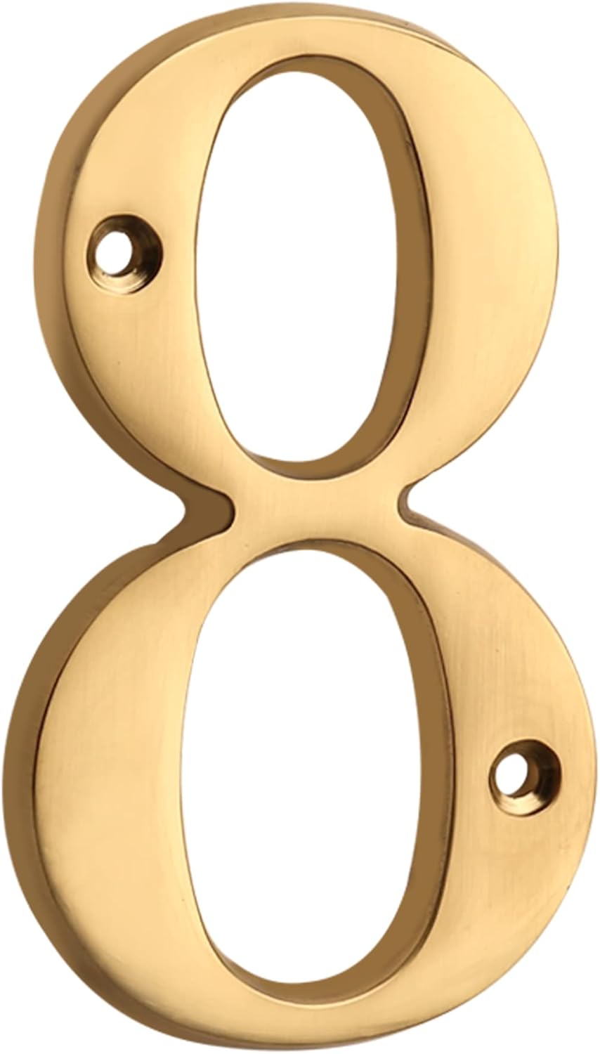 HASWARE 4 Inch Brass Modern Curvy House Number Polished Brass Finish Stylish Door Numbers Signage Plaque Street Home Address Numerals (A, Brass)