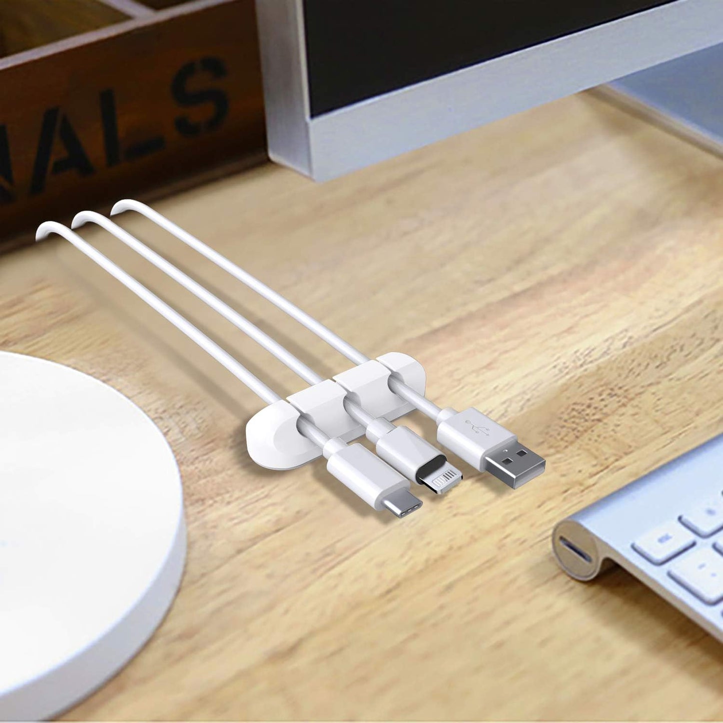 Cable Holder Clips | Desk Cord Organizer | Wire Management Solution
