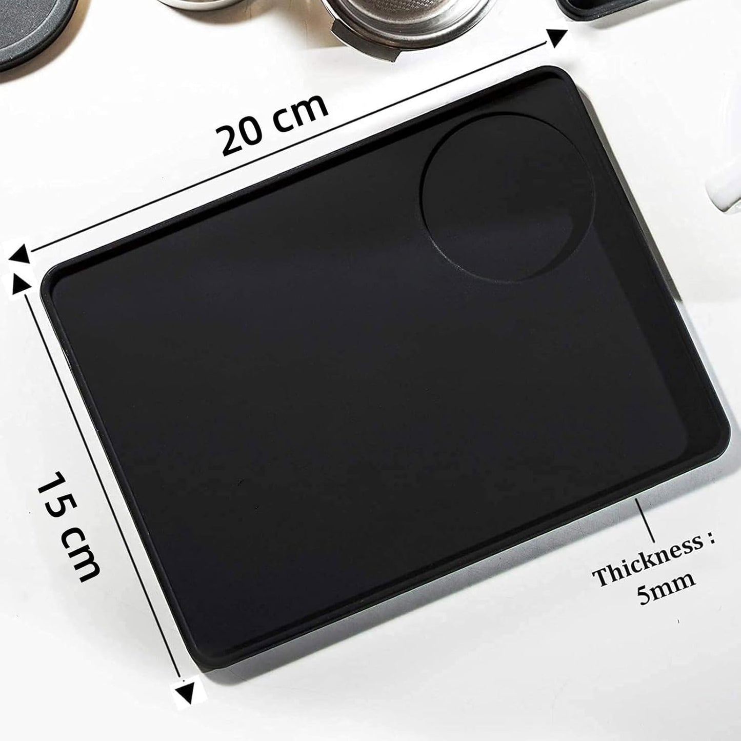 Coffee Tamper Mat, Food Safe Silicone Coffee Tamp Mat Anti-Slip, Espresso Tamping Mat Food Grade Non-Slip Coffee Pad Tamp Station Espresso Accessory(Black-ZY1)