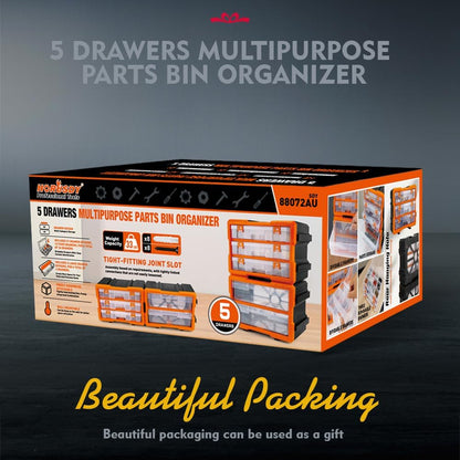 HORUSDY 39-Drawers Storage Cabinet Tool Box, Wall Mount Parts Storage Bin Chest Case Plastic Organiser Toolbox with Divider In Each Drawer