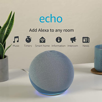 Echo (Newest gen) | Voice Controlled Smart Speaker with Built-in Hub - Premium Audio & WiFi Extender