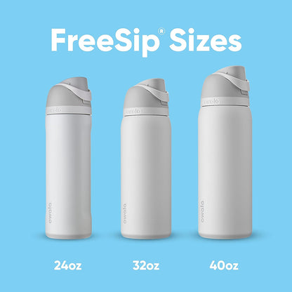 Insulated Stainless Steel Water Bottle - FreeSip Straw & Spout