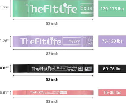 Assisted Pull Up Bands - Progressive Resistance Training Set with Exercise Guide