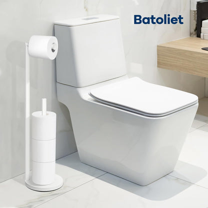 Freestanding Black Toilet Paper Holder | Metal Bathroom Roll Stand