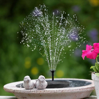 Solar Fountain,Square Solar Water Fountain with 6 Nozzle,1.2W Bird Bath Solar Water Pump with Extended - Length,Submersible Pump for Pond, Pool, Garden, Fish Tank
