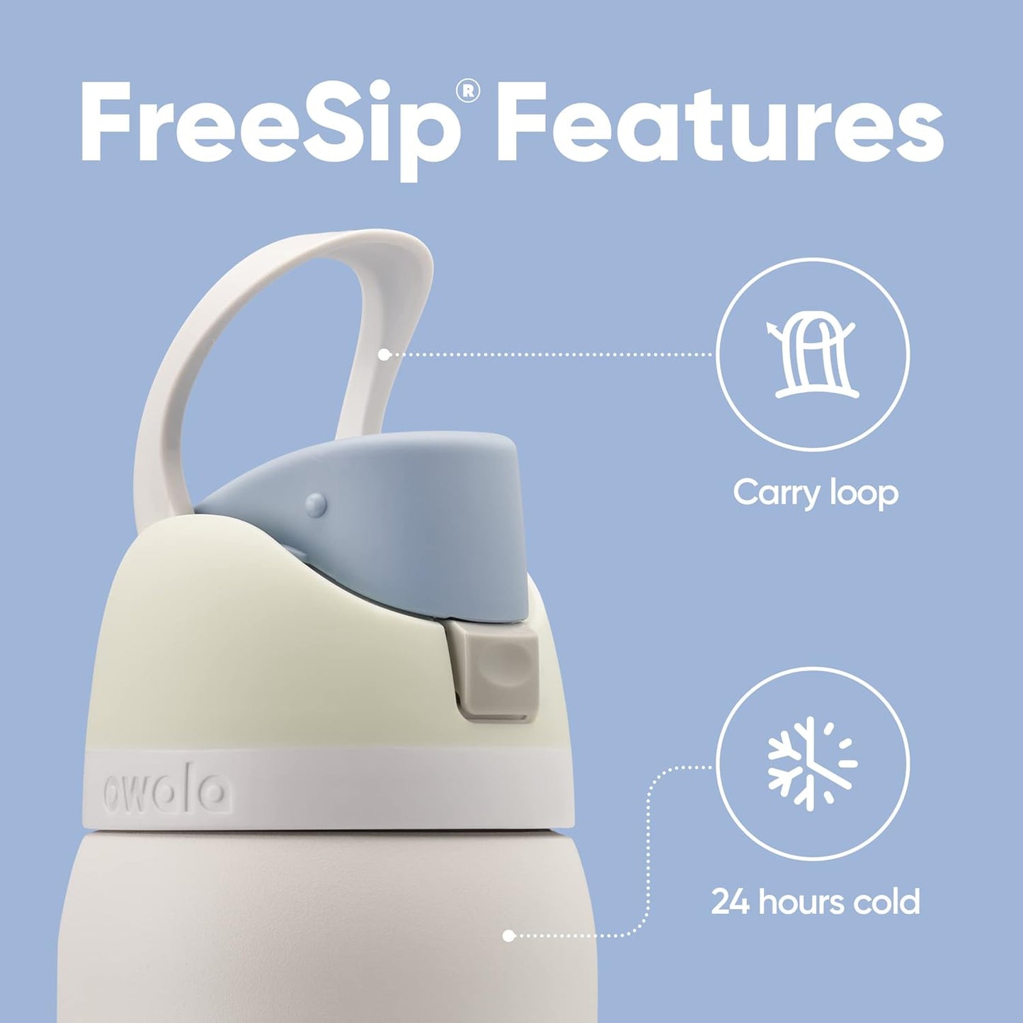 Insulated Stainless Steel Water Bottle - FreeSip Straw & Spout