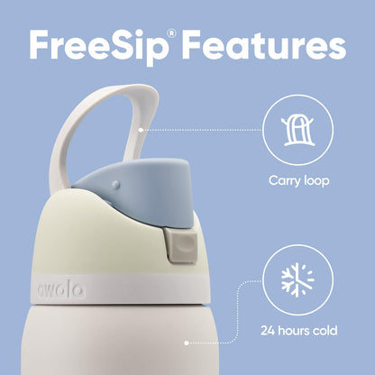 Insulated Stainless Steel Water Bottle - FreeSip Straw & Spout