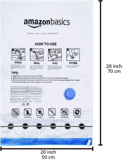 Vacuum Storage Bags 6-Pack | Space Saver Bags for Clothes & Linen | Australia