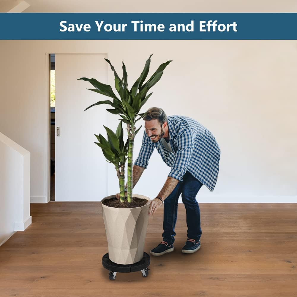 Plant Caddy with Wheels - Heavy Duty Adjustable Trolley