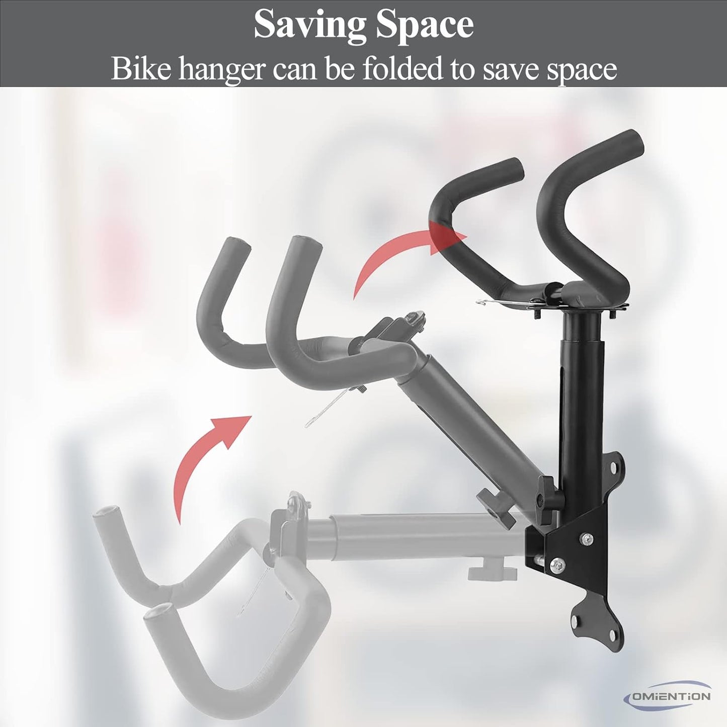 Omiention Bike Wall Mount, Bike Rack Garage,Horizontal Wall Mount Bicycle Storage Hanger Indoor Bike Holder for Haning Mountain Road Bike (1Pack)
