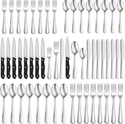 48-Piece Stainless Steel Cutlery Set | Service for 8 with Steak Knives