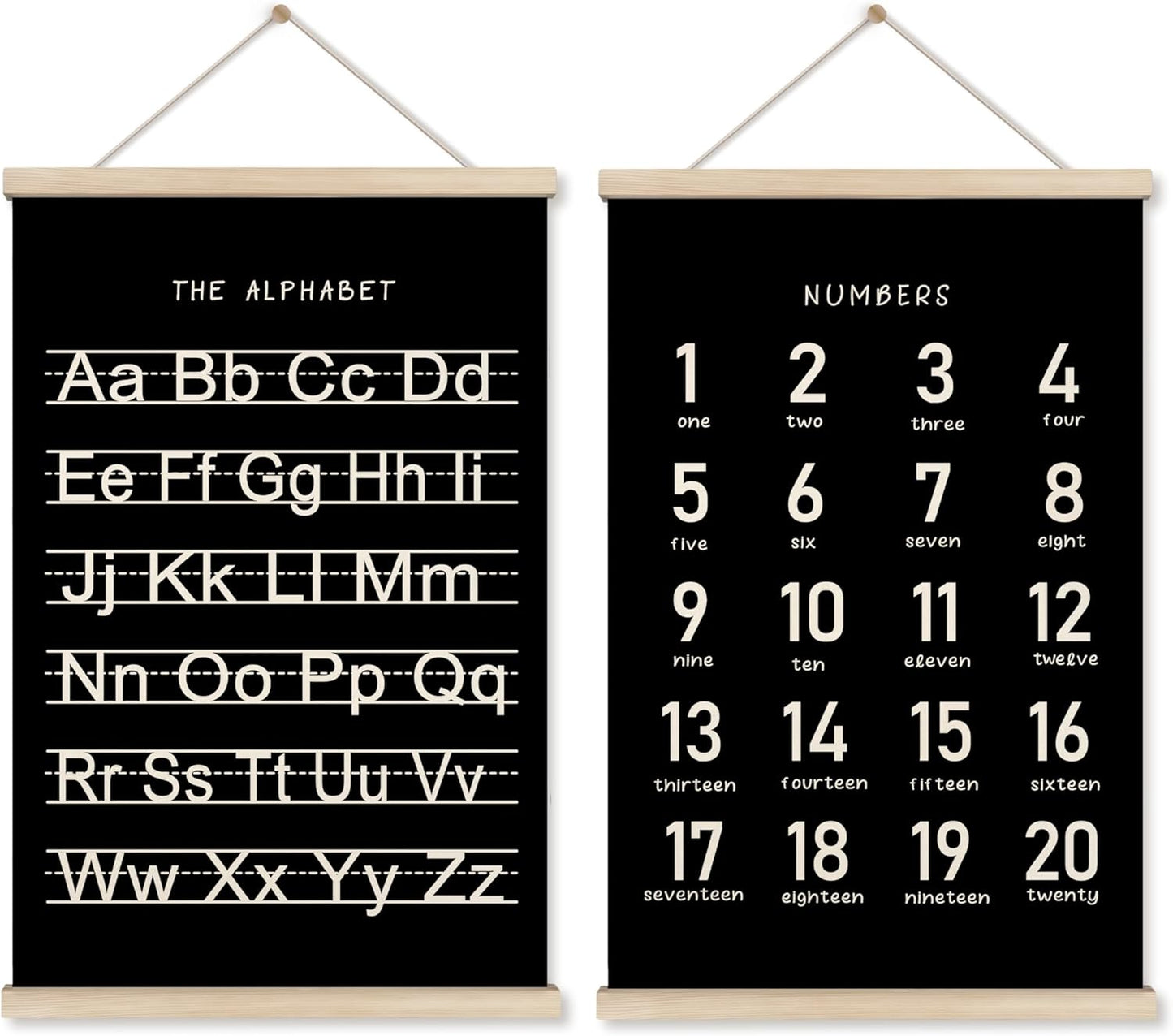 Alphabet, Numbers, Nursery Wall Art Decor | Linen Canvas Prints | Australia
