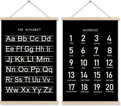 Alphabet, Numbers, Nursery Wall Art Decor | Linen Canvas Prints | Australia