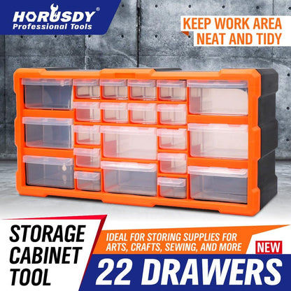 HORUSDY 39-Drawers Storage Cabinet Tool Box, Wall Mount Parts Storage Bin Chest Case Plastic Organiser Toolbox with Divider In Each Drawer