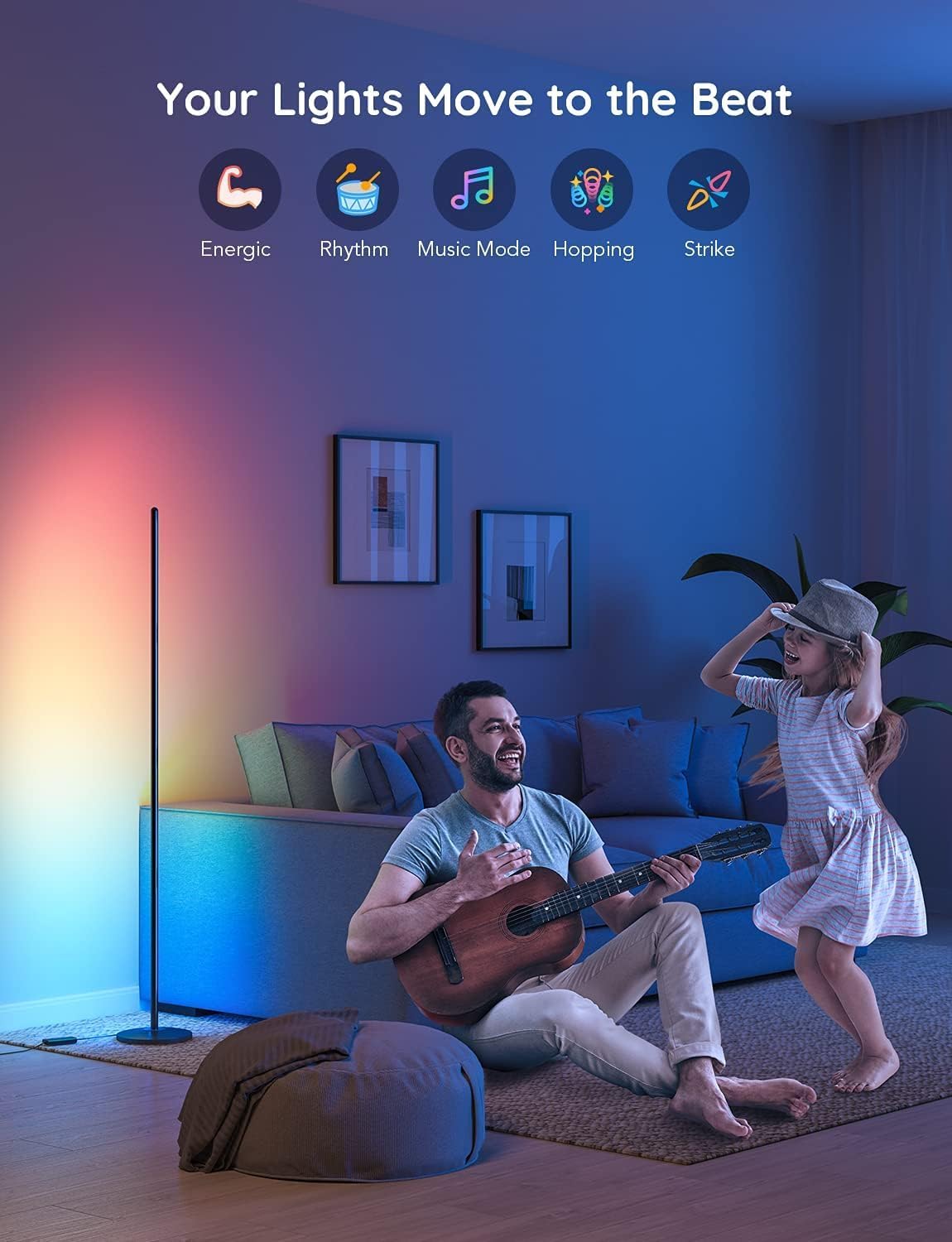 Smart RGBIC Floor Lamp | Dynamic LED Lighting