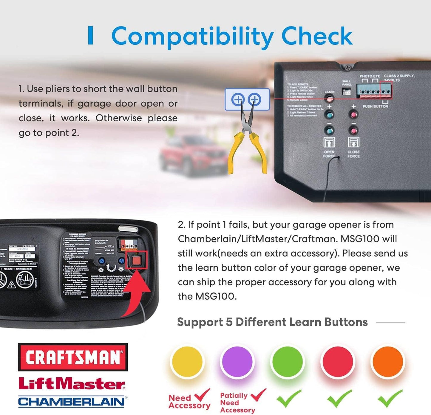 meross Smart Garage Door Opener Remote, Compatible with Apple HomeKit, Amazon Alexa, Google Assistant, SmartThings, Multiple Notification Modes, No Hub Needed