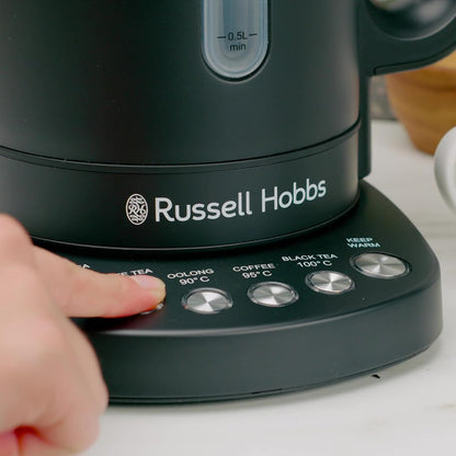 Russell Hobbs RHK510 Addison Kettle, 5 Temperature Settings, 1.7 L Capacity, Easy to Clean, Silver