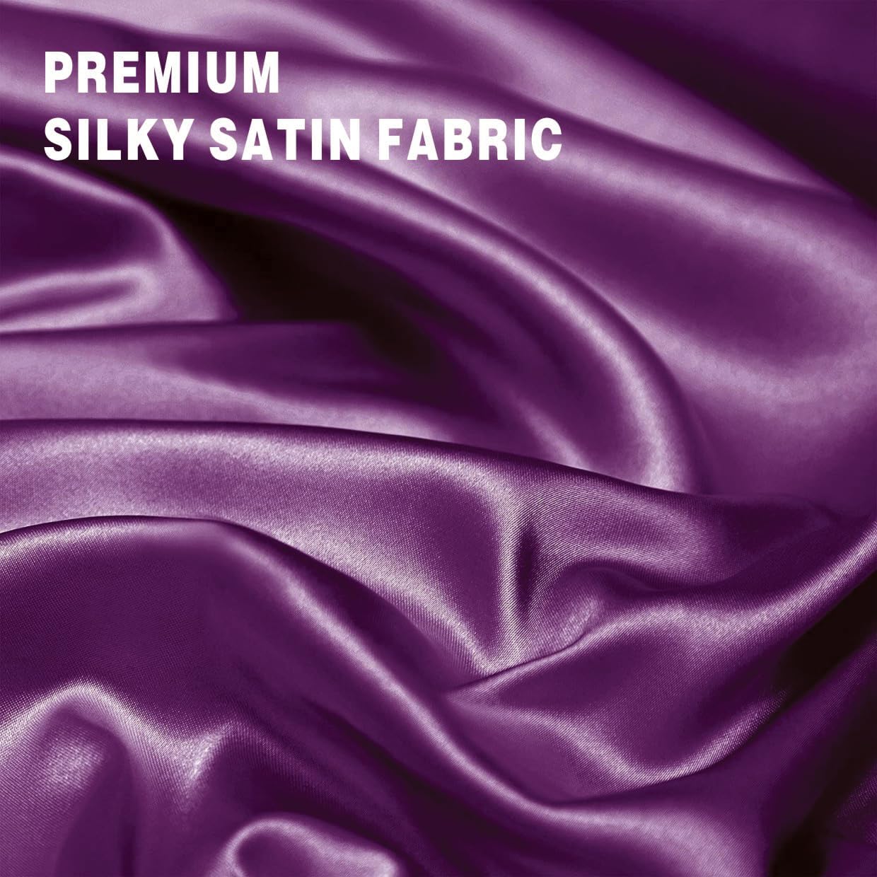 ForZzz 2000TC Art Silk Satin Queen Sheet Set Hotel 4 Pieces Fitted/Flat Sheet Bedding Set(Black,Queen)