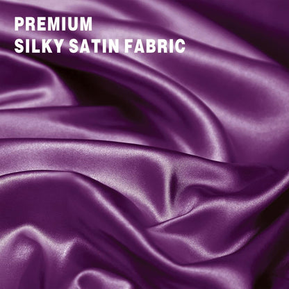 ForZzz 2000TC Art Silk Satin Queen Sheet Set Hotel 4 Pieces Fitted/Flat Sheet Bedding Set(Black,Queen)