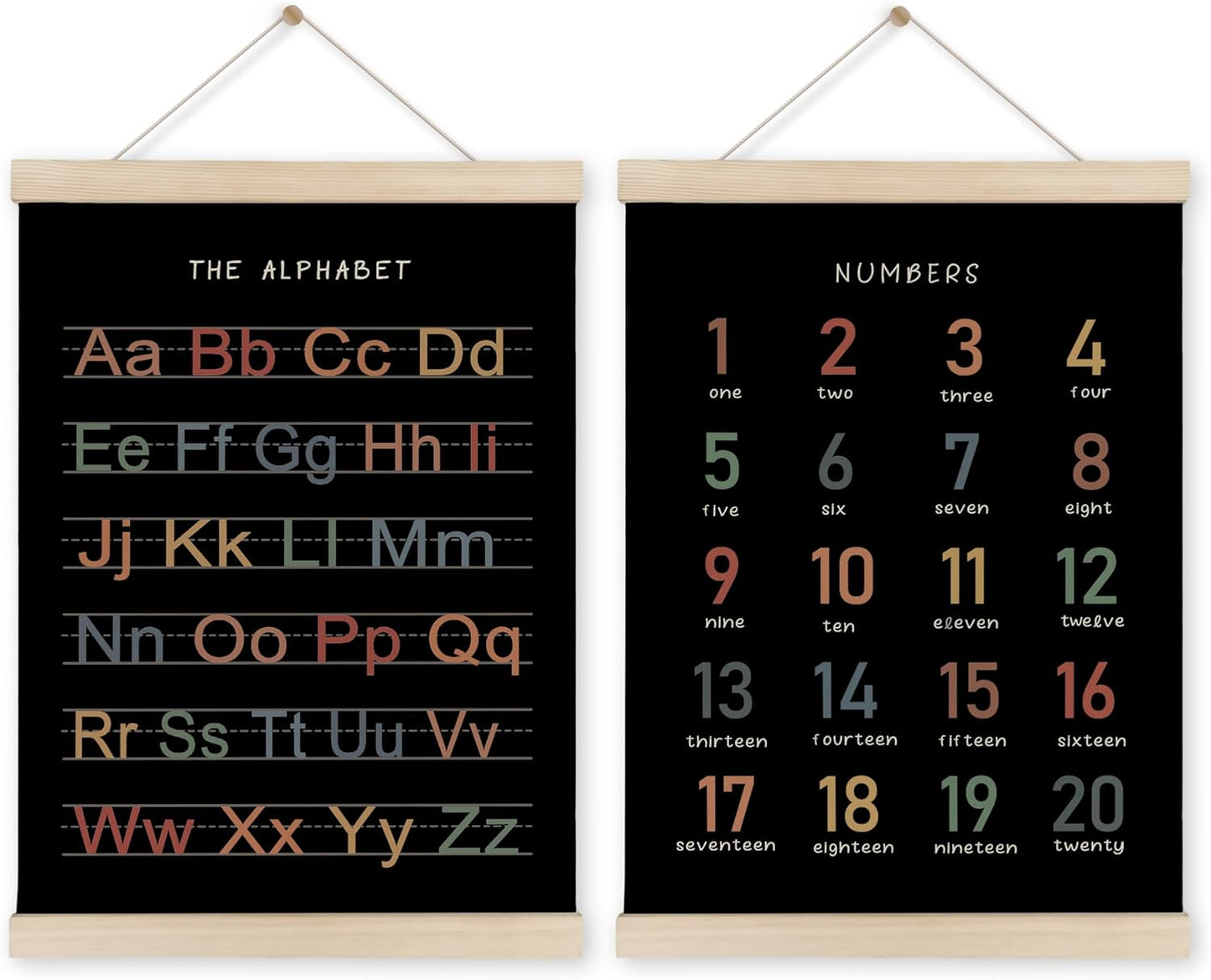 Alphabet, Numbers, Nursery Wall Art Decor | Linen Canvas Prints | Australia