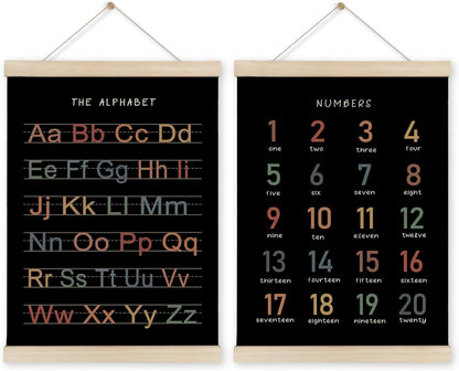 Alphabet, Numbers, Nursery Wall Art Decor | Linen Canvas Prints | Australia