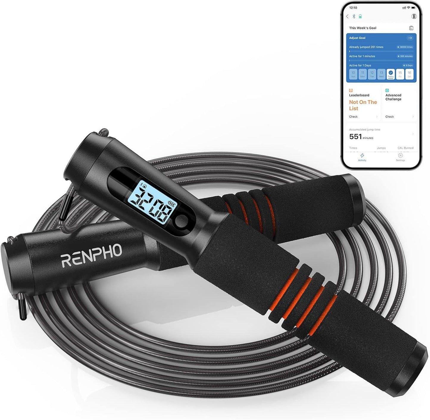 Smart Jump Rope with LCD Counter - Digital Cardio Fitness Tracker