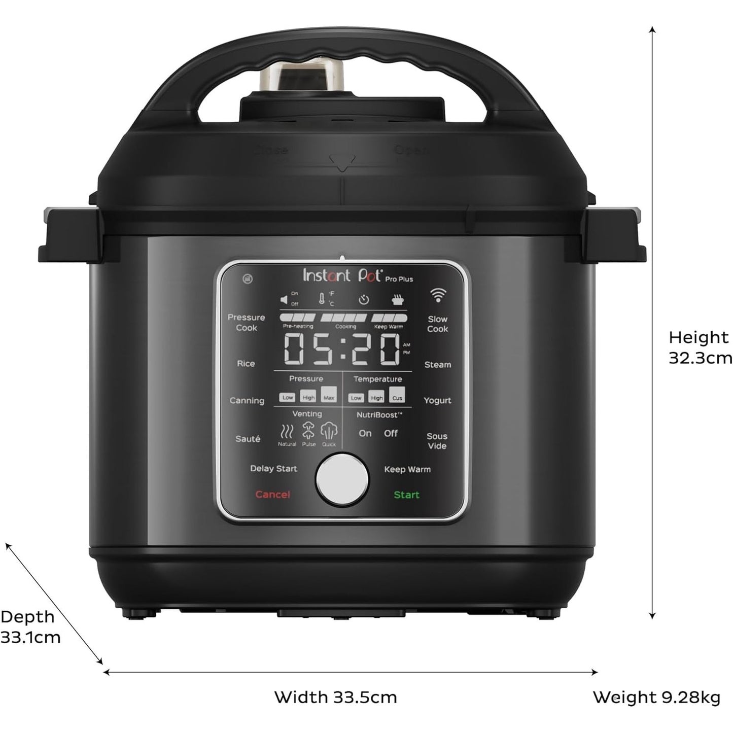 Instant Pot Duo 7-in-1 Multicooker, 5.7L - Pressure Cooker, Slow Cooker, Rice Cooker, Sauté Pan, Yogurt Maker, Steamer and Food Warmer, Brushed Stainless Steel,Black/ Grey