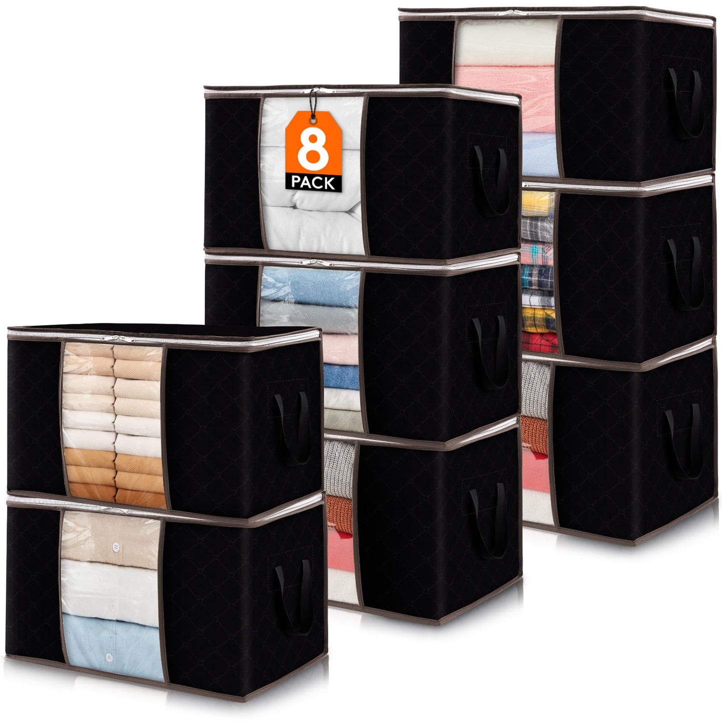6-Pack Clothes Storage Bags | Reinforced Handles & Sturdy Zippers | Closet Organizer