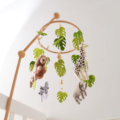 Beechwood Crib Mobile Holder - 360° Rotate, Adjustable Arm - Natural Wood, Minimalist - For Cribs No Side Rails - Baby Nursery Decor