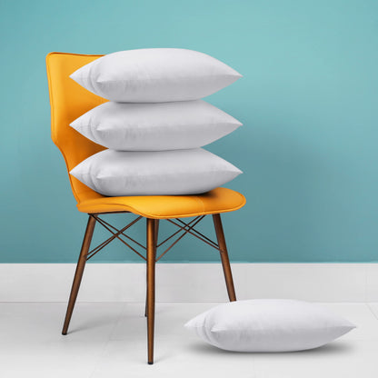 NY Threads Throw Pillows Insert (Pack of 4, White) - 45 x 45 cm Bed and Couch Pillows - Indoor Decorative Pillows