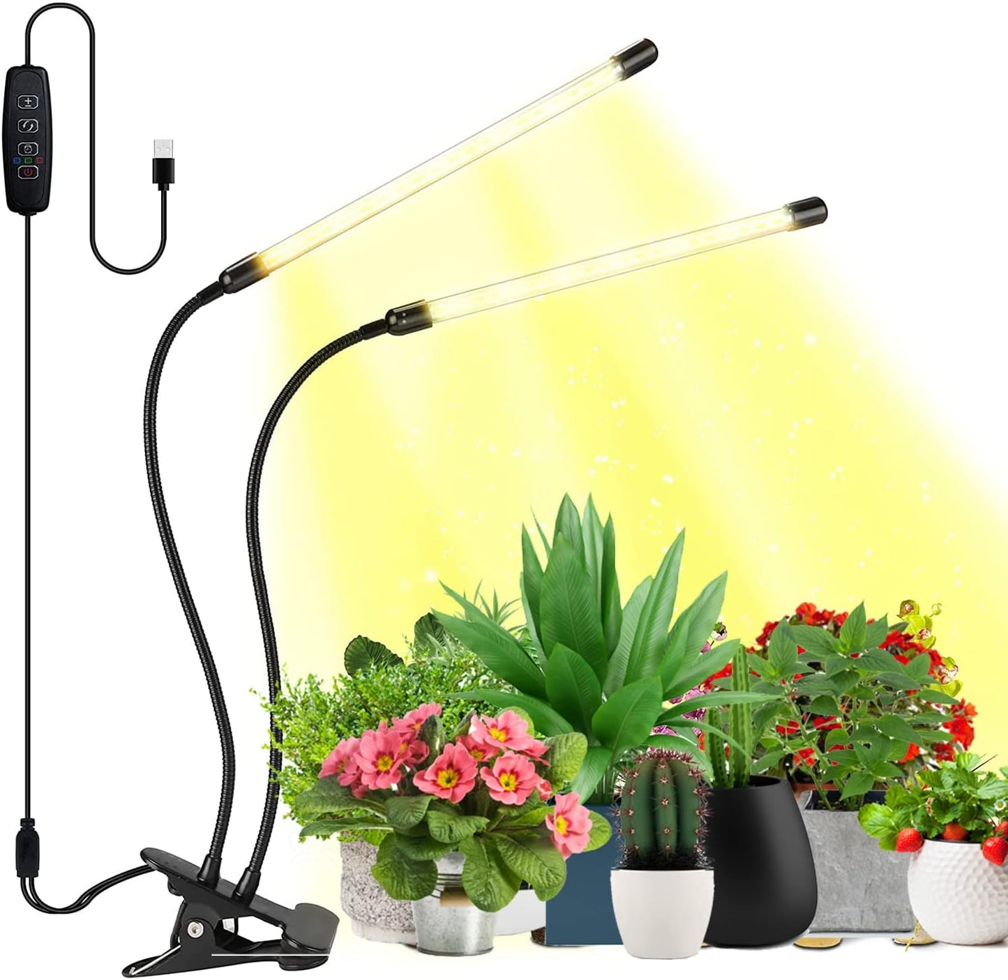 Grow Light Full Spectrum Plant Lights for Indoor Plants, Full Spectrum Plant Grow Lights, 9 Dimmable Levels Auto ON & Off with 3/9/12H Timer