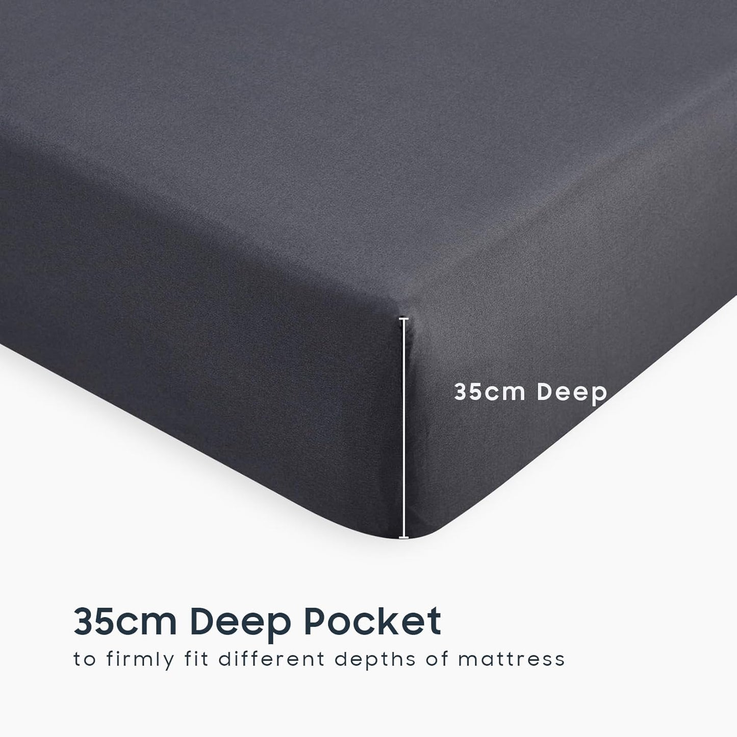 Wake In Cloud - White Sheet Set, 1000TC Ultra Soft Microfiber, Fitted Sheet & Flat Sheet & 2 Pillowcases (4 pcs, Queen Size)