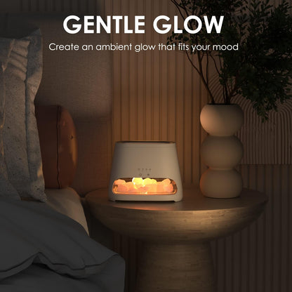 SALKING 2-in-1 Essential Oil Diffuser & Crystal Himalayan Salt Lamp, Ultrasonic Aromatherapy Diffuser with Timer Setting, Auto-Off Safety Switch, Cool Mist, Flame Effect, Night Light, 150ml