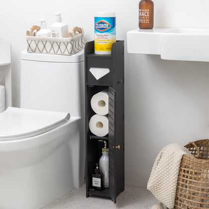 Freestanding Toilet Paper Storage with Phone Holder | Small Bathroom Organiser