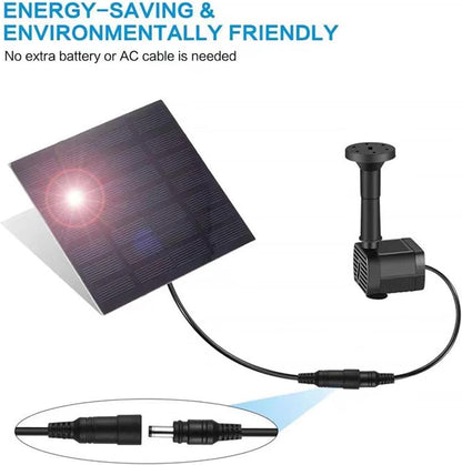 Solar Fountain,Square Solar Water Fountain with 6 Nozzle,1.2W Bird Bath Solar Water Pump with Extended - Length,Submersible Pump for Pond, Pool, Garden, Fish Tank