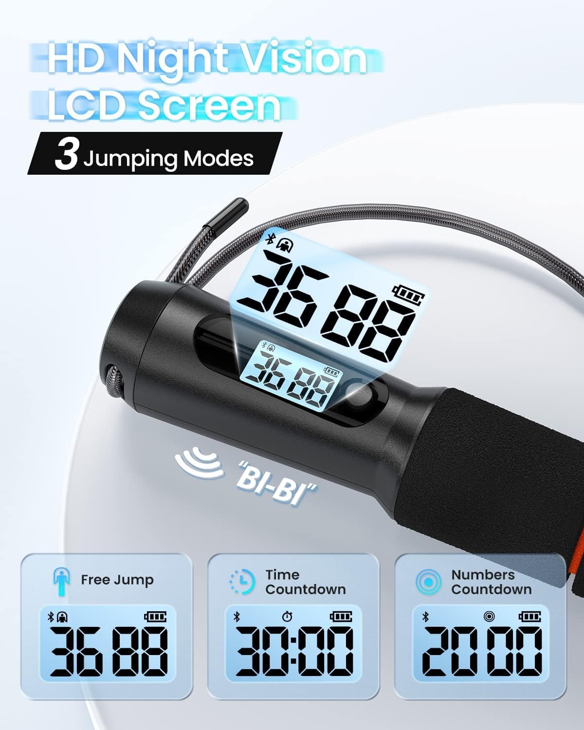 Smart Jump Rope with LCD Counter - Digital Cardio Fitness Tracker