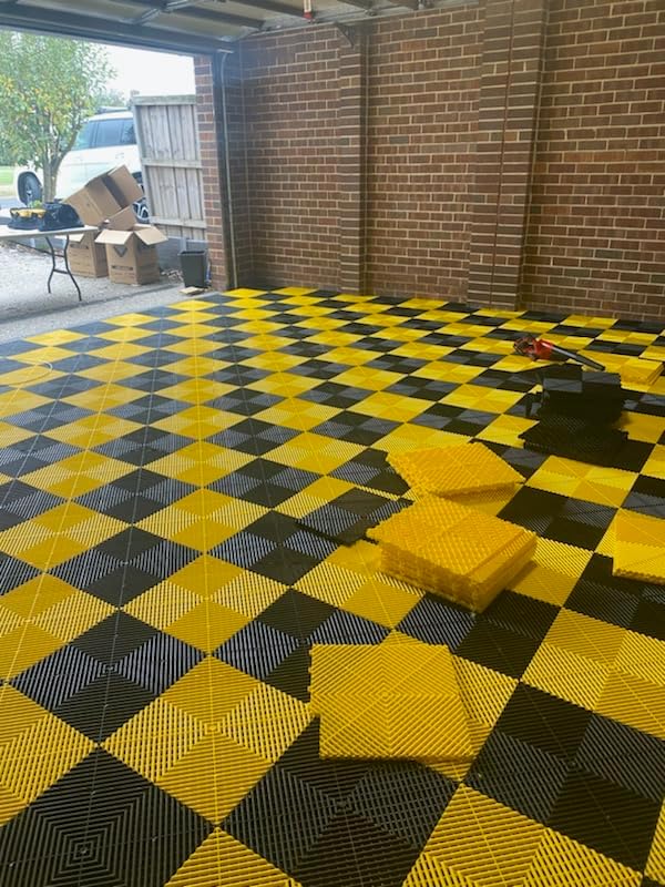 OMG Garage Double Garage Package Set Suit 6m X 6m Garage or Room, Modular Interlocking Garage Floor Tiles, Box of 236 Piece with 15 x Edge Tiles to Suit.