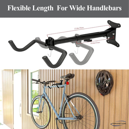 Omiention Bike Wall Mount, Bike Rack Garage,Horizontal Wall Mount Bicycle Storage Hanger Indoor Bike Holder for Haning Mountain Road Bike (1Pack)