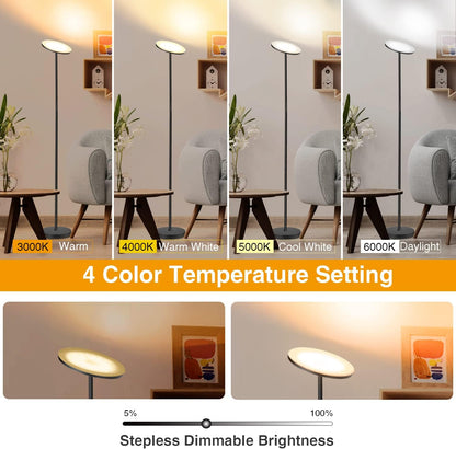 Modern LED Floor Lamp with Remote | Eye-Caring & Dimmable