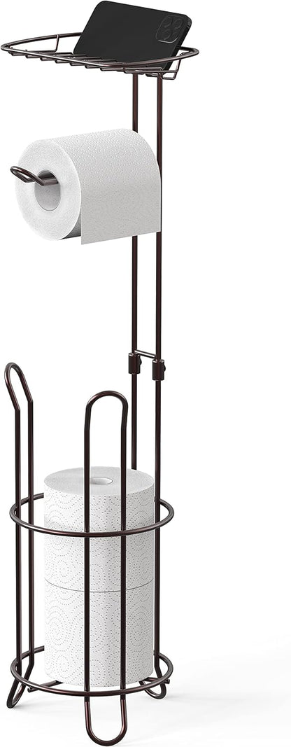 Freestanding Chrome Toilet Paper Stand | Modern Bathroom Roll Holder