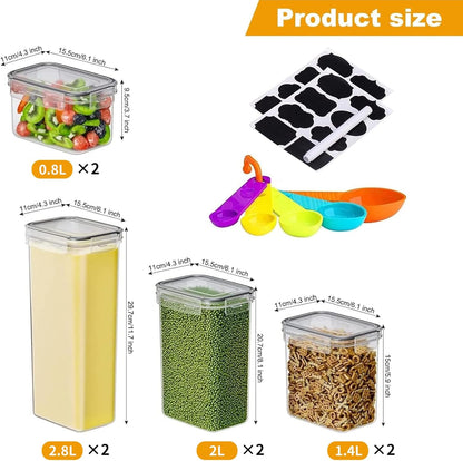 stusgo 42 Pack Airtight Food Storage Containers Set - Cereal Storage Containers for Kitchen Storage & Organisation with Lids & BPA Free Pantry Storage Containers Organiser