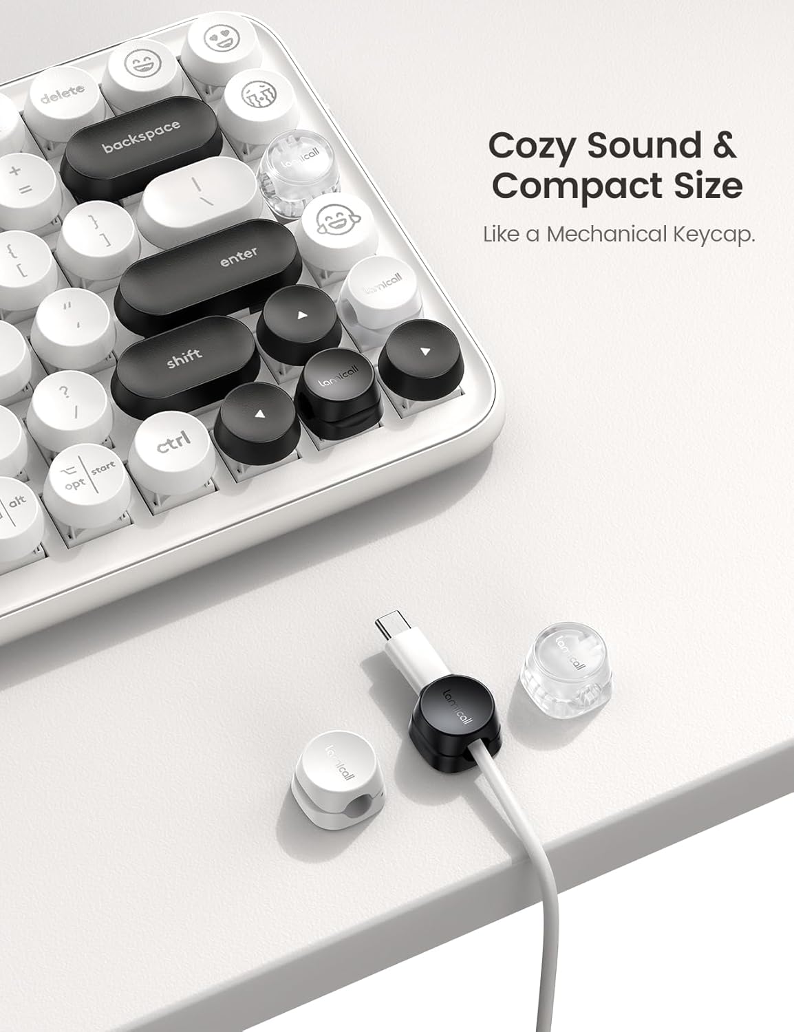 One-Hand Cable Clips | Desk Cord Organizer | Adhesive Cord Holders