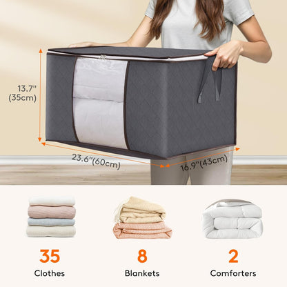 6-Pack Clothes Storage Bags | Reinforced Handles & Sturdy Zippers | Closet Organizer