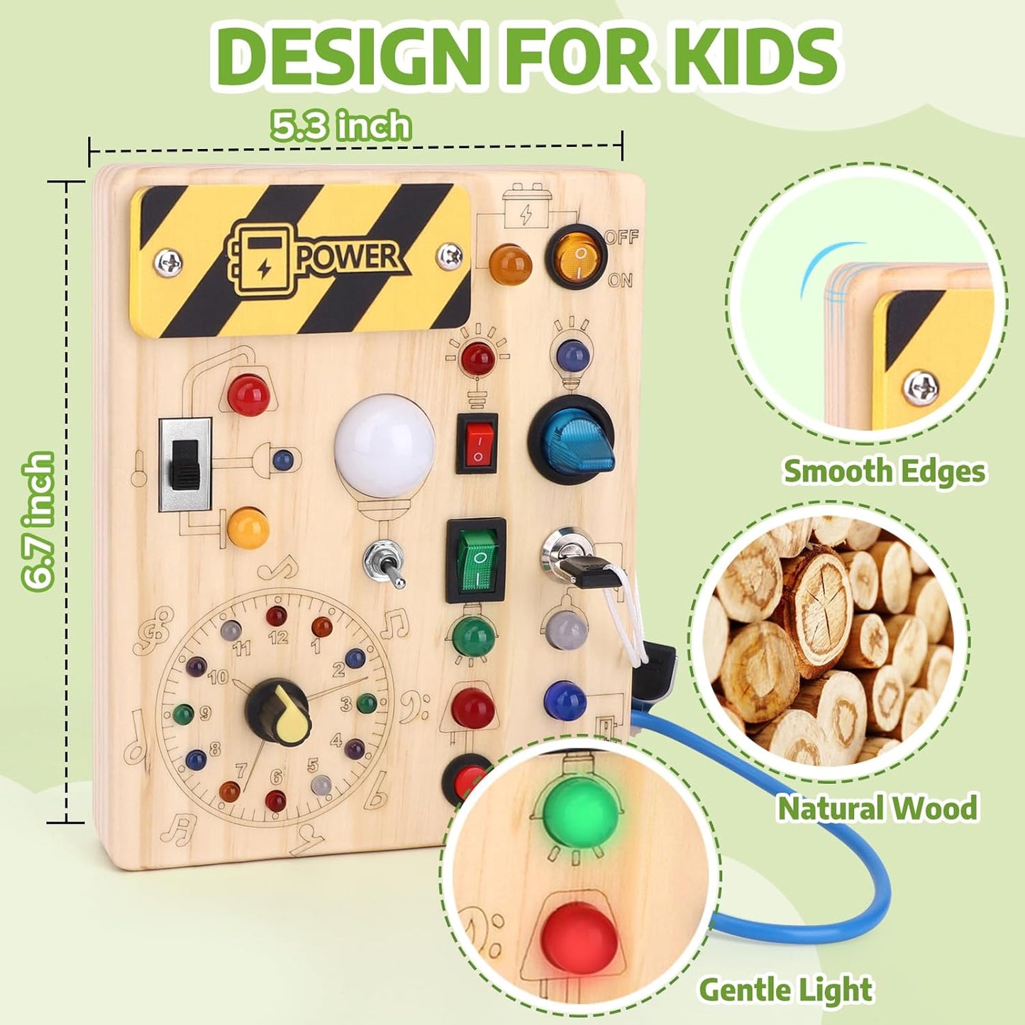 Montessori Busy Board Kids Toys, Toys for 1+ Year Old, Sensory Wooden Boy Toddler Games