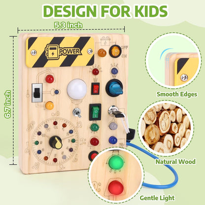 Montessori Busy Board Kids Toys, Toys for 1+ Year Old, Sensory Wooden Boy Toddler Games