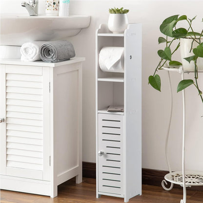 Freestanding Toilet Paper Storage with Phone Holder | Small Bathroom Organiser