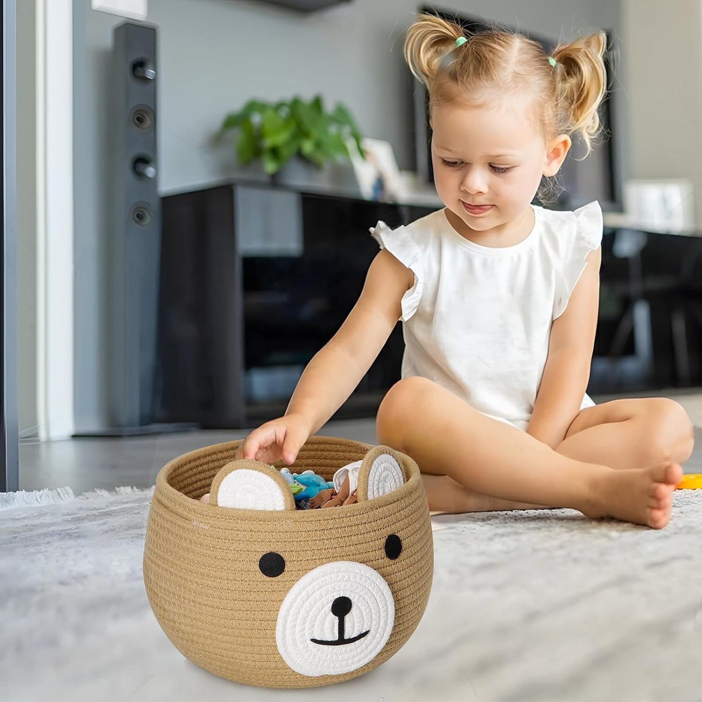 Soft Cotton Baby Basket | Diaper & Toy Storage | Australia