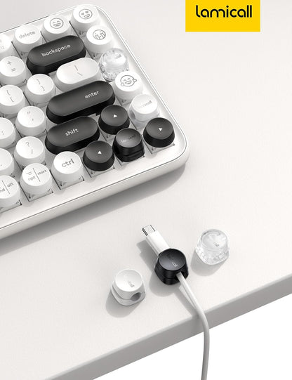 One-Hand Cable Clips | Desk Cord Organizer | Adhesive Cord Holders
