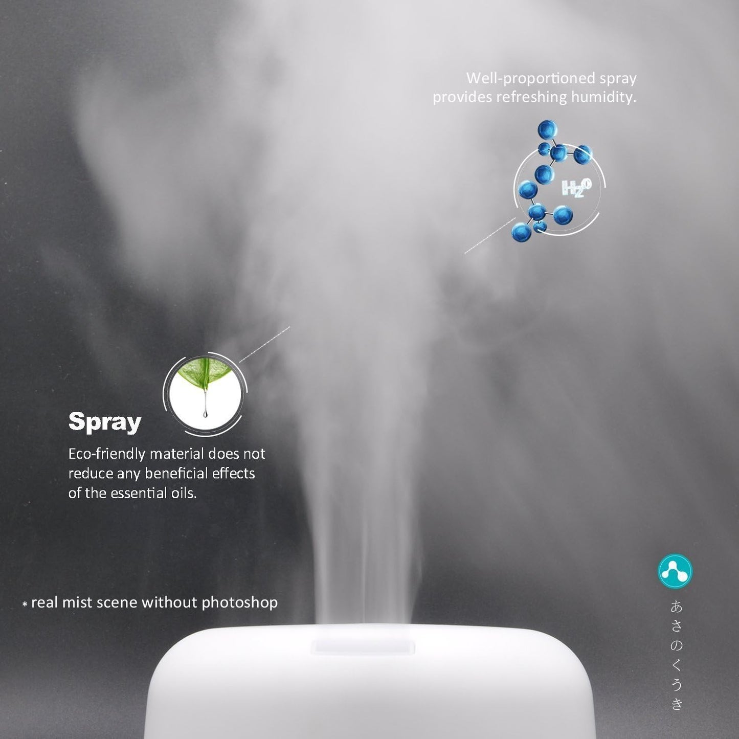 ASAKUKI 500ml Essential Oil Diffuser, 5 in 1 Ultrasonic Aromatherapy Fragrant Oil Diffusers, Vaporizer Humidifier with Remote Control, Timer, Auto-Off Safety Switch, 7 LED Light Colors